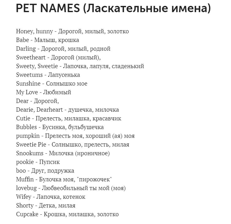 Слова на английском мужчина. Уменьшительно ласкательные слова на английском. Ласковые слова парню на английском. Ласковые слова на англ. Ласковые названия для парня на английском.