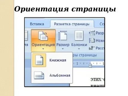 Ориентация страницы ms word