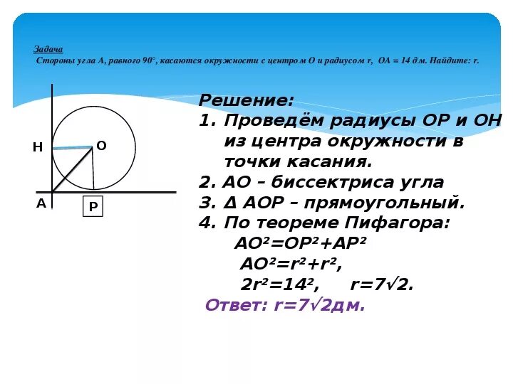 Прямая касается окружности с центром. Стороны угла касаются окружности. угло касается окружности. окружность касается стороны. окружность с центром о и радиусом оа.