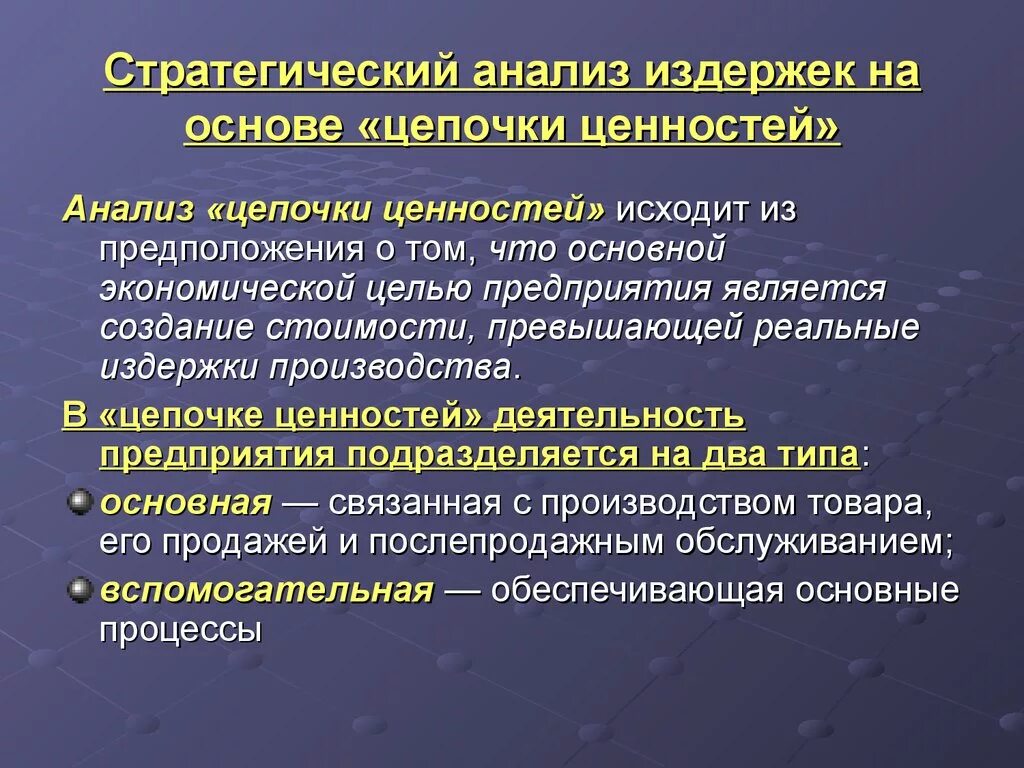 Анализ стратегического развития организации. Стратегический анализ издержек. Стратегии анализа издержек. Цепочка ценностей компании. Модель Портера цепочка ценностей.