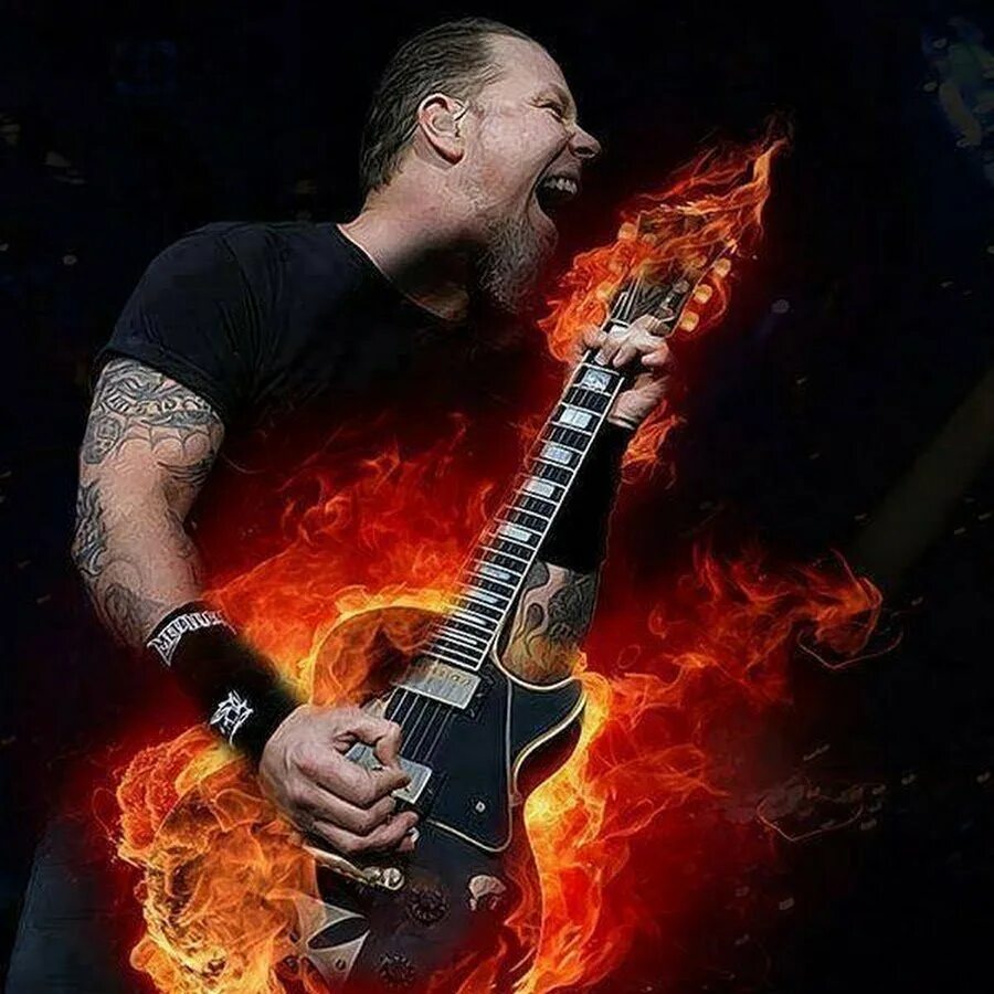 Рок гитара слушать. Гитара James Hetfield. Металика гитара Хитфелда.