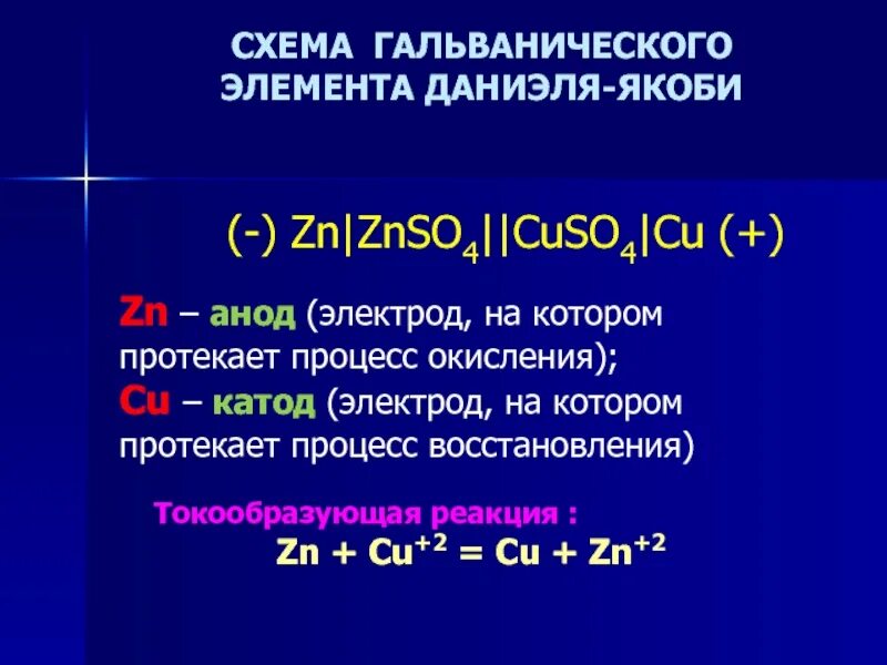 В гальваническом элементе процесс окисления протекает. Токообразующая реакция. токообразующая реакция гальванического элемента. токообразующая реакция гальванического элемента даниэля-якоби. на аноде элемента даниэля-якоби протекает процесс.