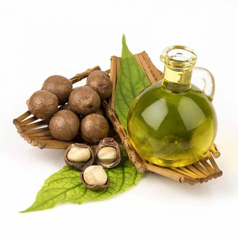 Масло ореха макадамия. Macadamia integrifolia Seed Oil. Мак маслом. Масло макадамии на белом фоне.