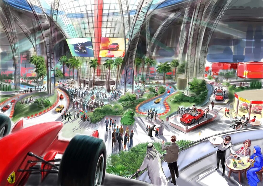 Ferrari World Абу-Даби. Парк аттракционов Ferrari World. Феррари парк Дубай. Феррари парк Абу Даби аттракционы.