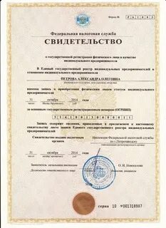 Свидетельство огрнип