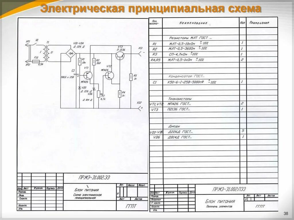 Правила черчения электрических принципиальных схем