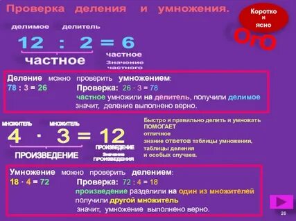 Проверка деления умножением 4 класс карточки