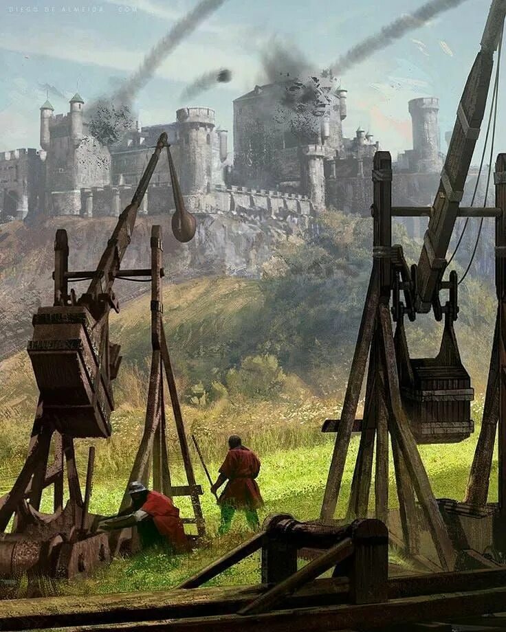 Оружие для обороны крепостей. Требушет хаоса. Катапульта крепость. Медивал инженер. Требушет в кино.