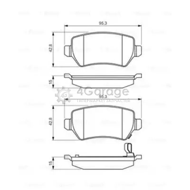 Толщина колодок с сетчато проволочным каркасом. Bosch 0986495319. 0986424646 Bosch. Bosch 0 986 495 218. Bosch0 986 495 098.