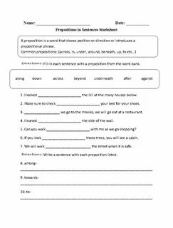 Fill in the prepositions
