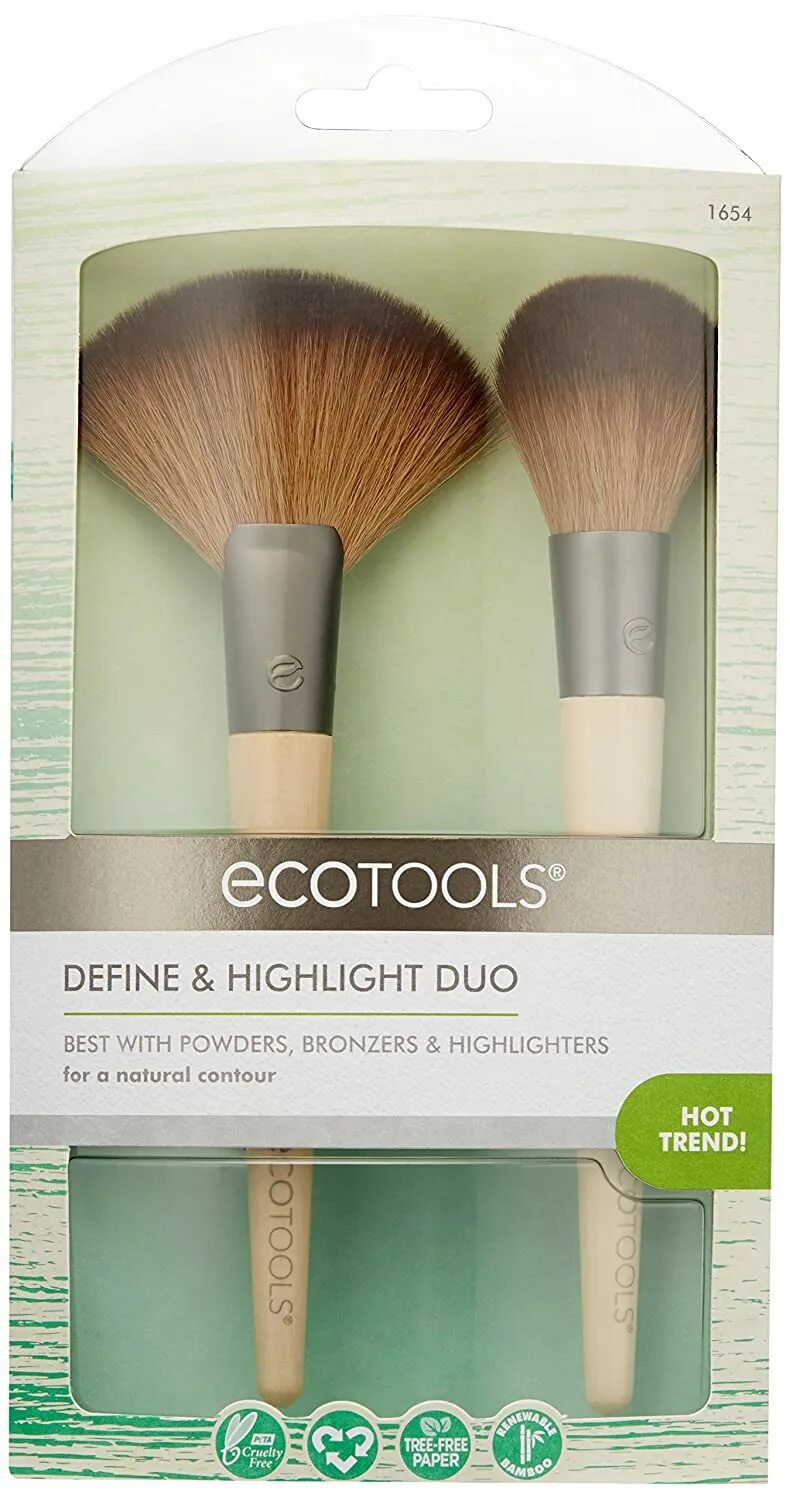 Кисти Ecotools 2шт. Кисти Ecotools 2шт палетка. Define and Highlight Duo "Ecotools". Набор кистей для макияжа Ecotools с насадками.