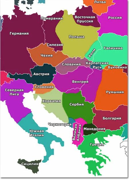 Какие государства входят в восточную европу
