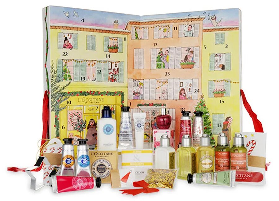 Адвент календарь наборы. Loccitane адвент календарь. l&#039;occitane advent calendar 2025. календарный подарок с косметикой. подарочный набор l&#039;occitane.