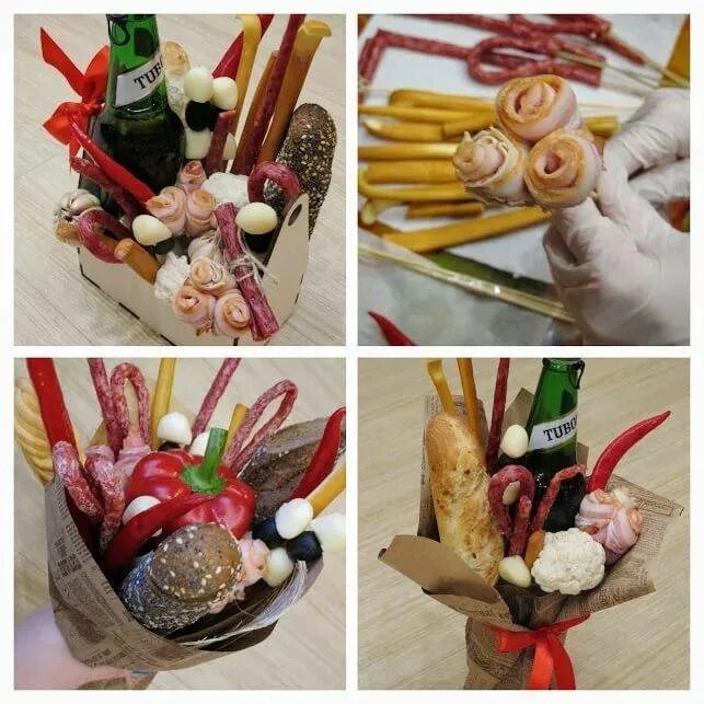 Мужские букеты из продуктов. Сделать букет из продуктов своими руками. Мужские букеты из продуктов. Сделать букет из продуктов своими руками. Продуктовый букет.