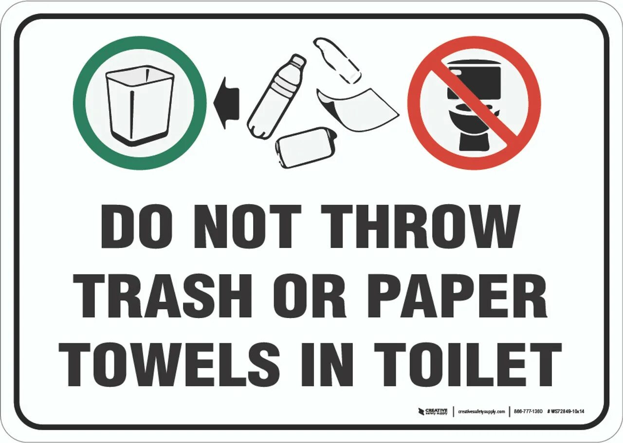 Do not Throw paper in the Toilet. Do not Throw paper. Do not Flush Toilet paper. Do not Throw paper in the Toilet signs. Please do not disclose