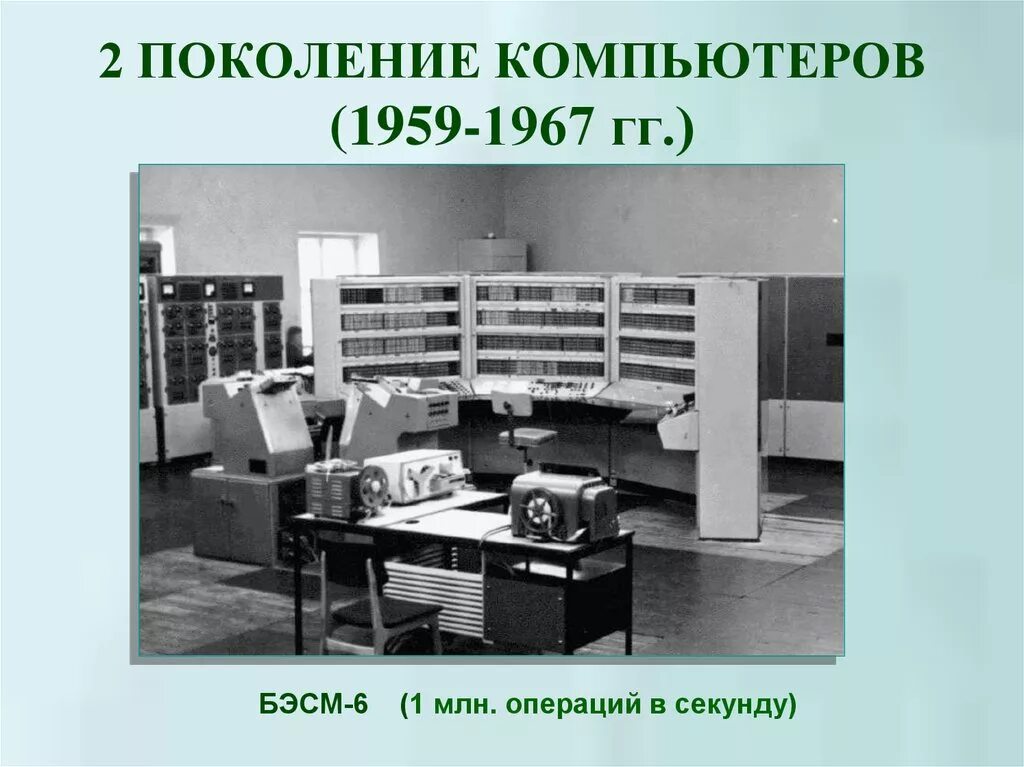 Эвм мир 3. БЭСМ-6 поколение ЭВМ. ЭВМ 2 поколения БЭСМ-6. Изображение транзистора и БЭСМ-6. ЭВМ 2 поколения полупроводники.