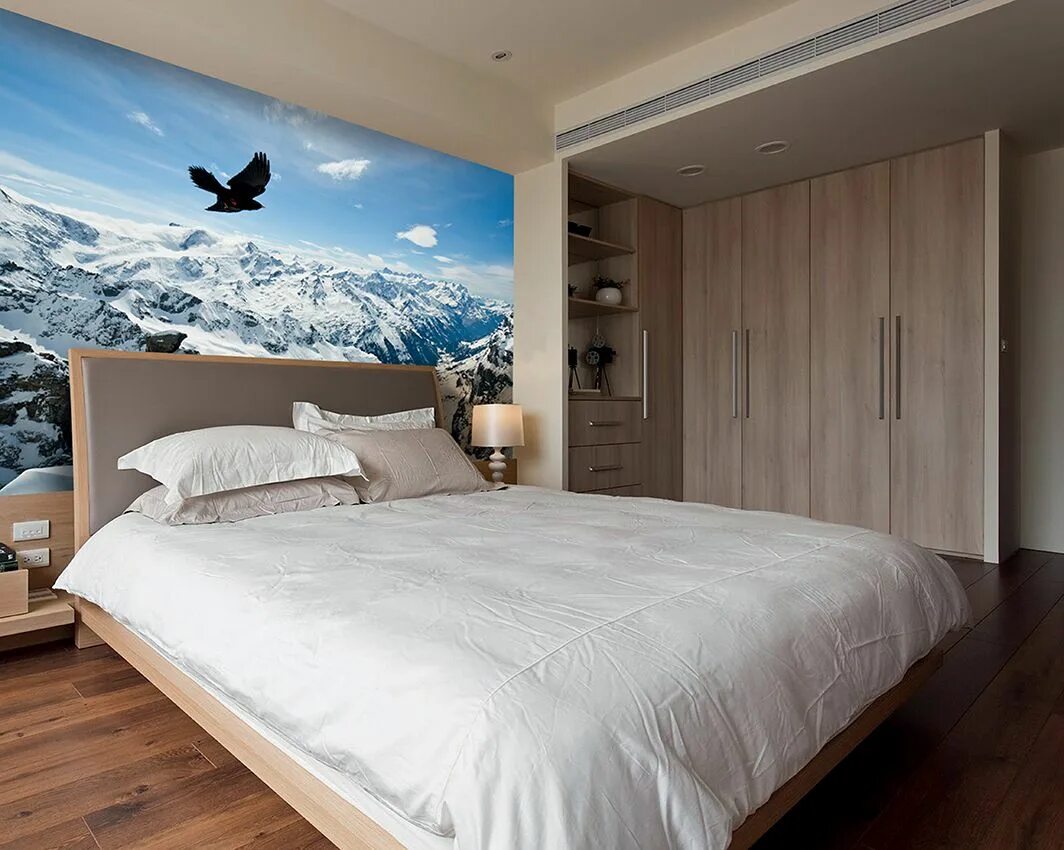 Décor mural montagnes mystiques, ombre de montagnes brumeuses, décor mural silho