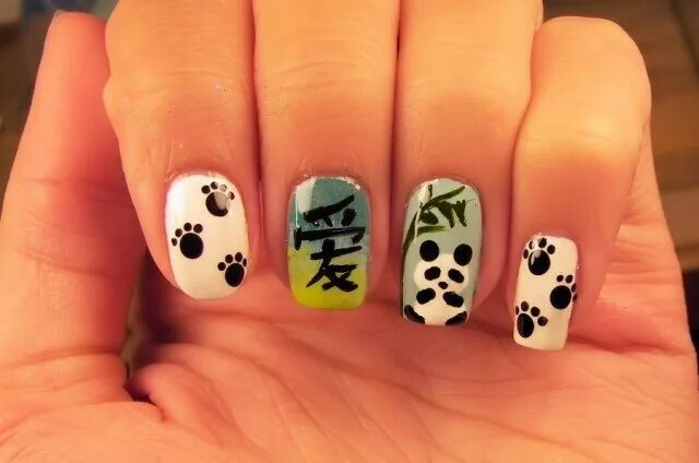 33 Panda Nail Art Can You Try for Your Daughters Nails - vialaven.com Panda nail