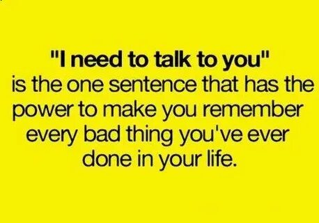 Remember to talk about