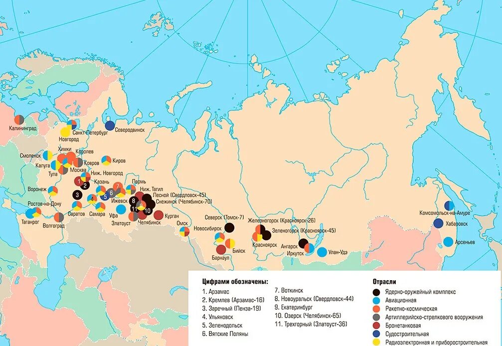 На контурной карте центры промышленности. Ядерно оружейный комплекс России карта. Военно-промышленный комплекс России карта. Заводы военного авиастроения России карта. Военные заводы России на карте.