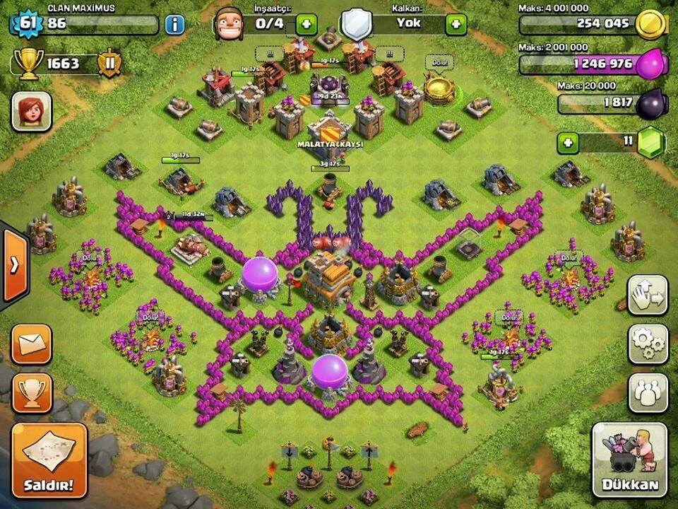 Clash of clans iphone. Clash of Clans 7th Base. Funny Clash of Clans Base th8.
