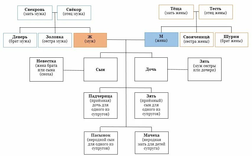 Супруга мать сестра. Схема родственных связей для суда. Схема родства семейное право. Таблица родственные связи 5 класс. Степени родства родственные связи в таблицах.