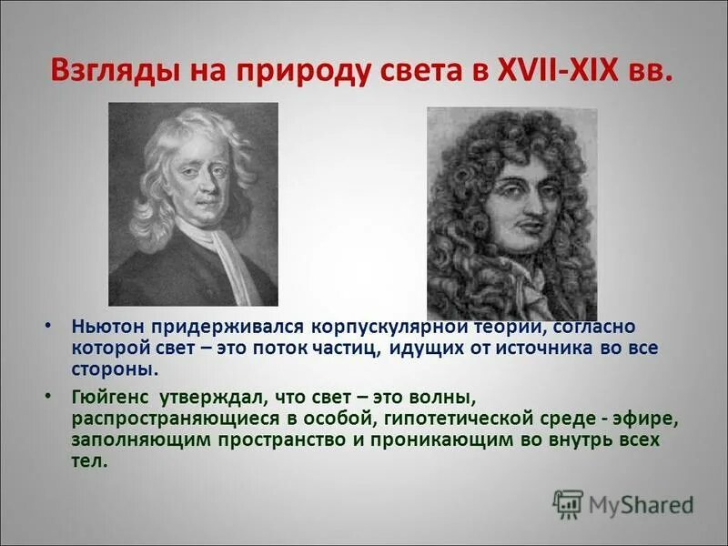 Теории о природе света. Взгляды ученых на природу света. Теория света Ньютона. Взгляды современных учёных на природу света.