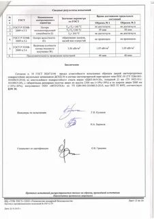 Протокол сертификационных испытаний