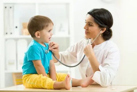 A paediatrician treats children