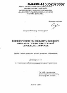 Высшее образование диссертации
