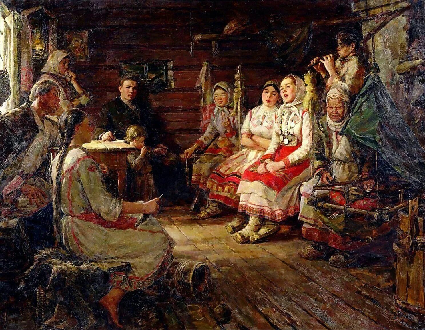 Вошла в избу девица