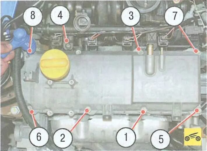 Протяжка головки Рено Логан 1.4. Протяжка головки Рено Логан 1.6 8. Болты ГБЦ Megane 1. Болты головки блока Рено Логан 8кл.