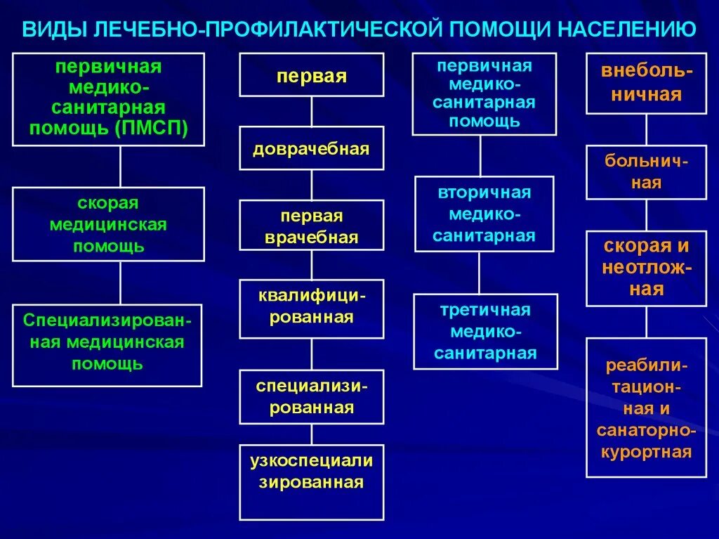 Виды лечебно-профилактической помощи населению. Принципы лечебно профилактической помощи населению. Основы организации медицинской помощи. Структура оказания лечебно-профилактической помощи. Состояние учреждений здравоохранения