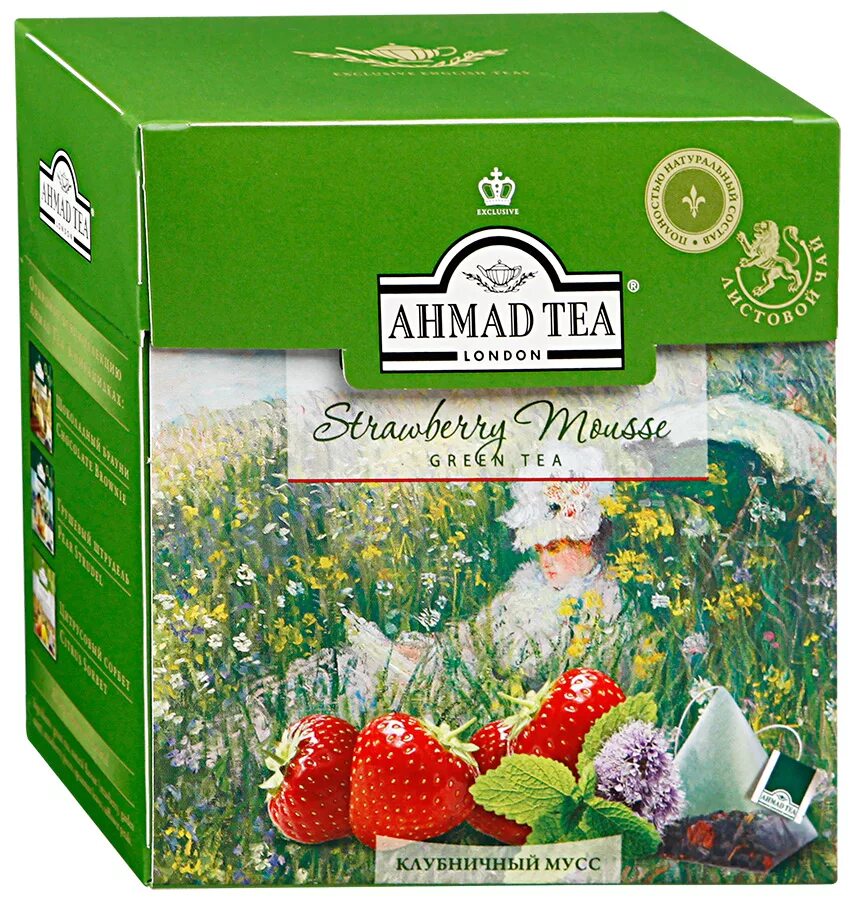 Купить чай в туле. Ahmad Tea чай клубничный мусс, зеленый, листовой, пирамидки, 20х1,8г. Чай Ахмад 20пак зеленый клубничный мусс 1. Чай Ахмад зеленый в пирамидках. Чай зеленый Ahmad Tea листовой с жасмином, 200 г.
