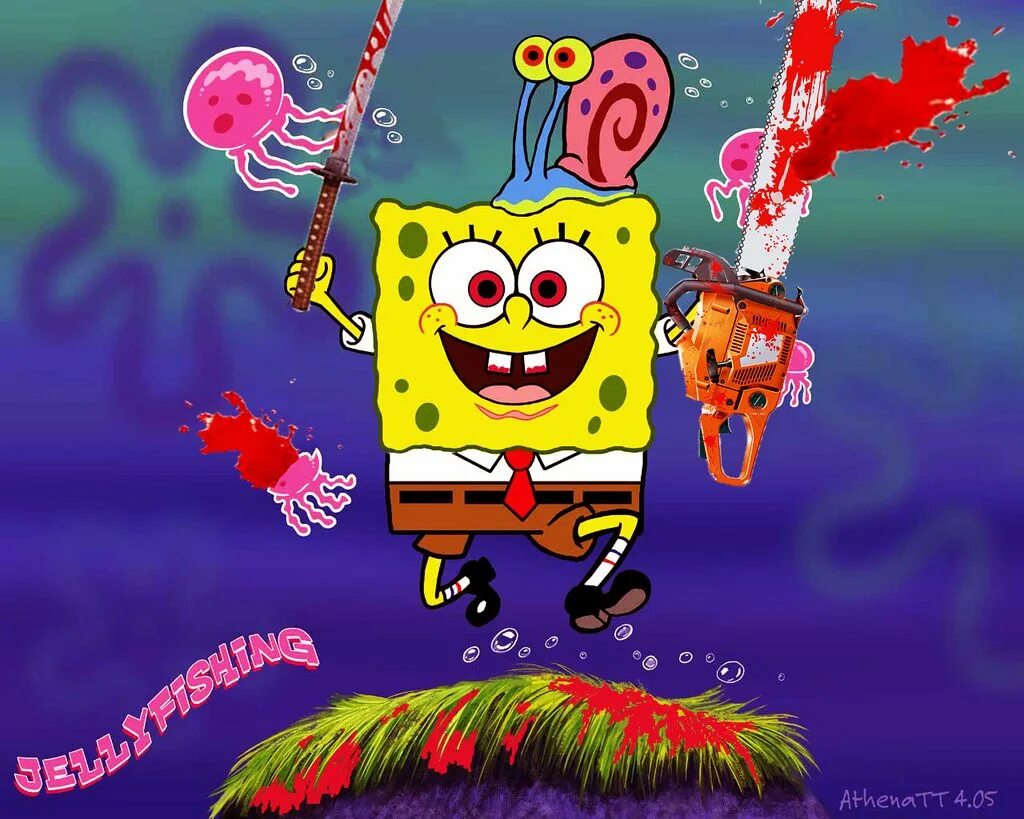 Губка боб монстр. Spongebob 1984. Патрик Король Спанч Боб. Губка Боб злой.