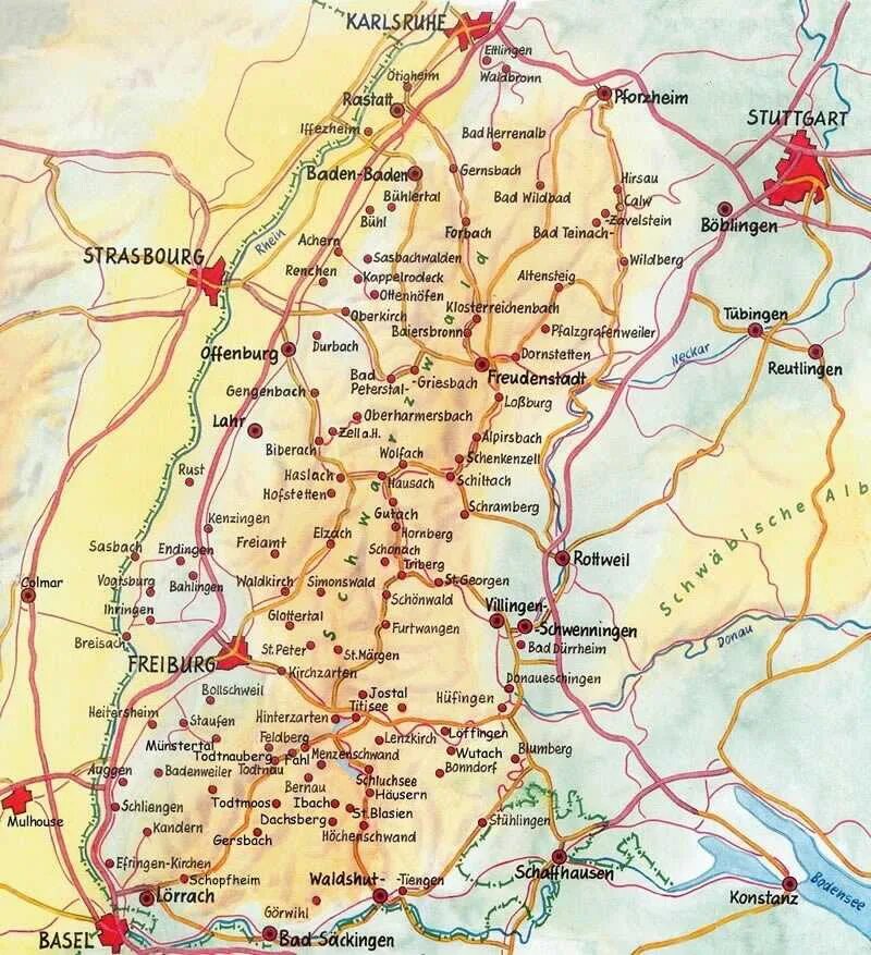 шварцвальд на карте германии. горы шварцвальд на карте. карта шварцвальда германия. баден вюртемберг физическая карта. шварцвальд на карте германии.