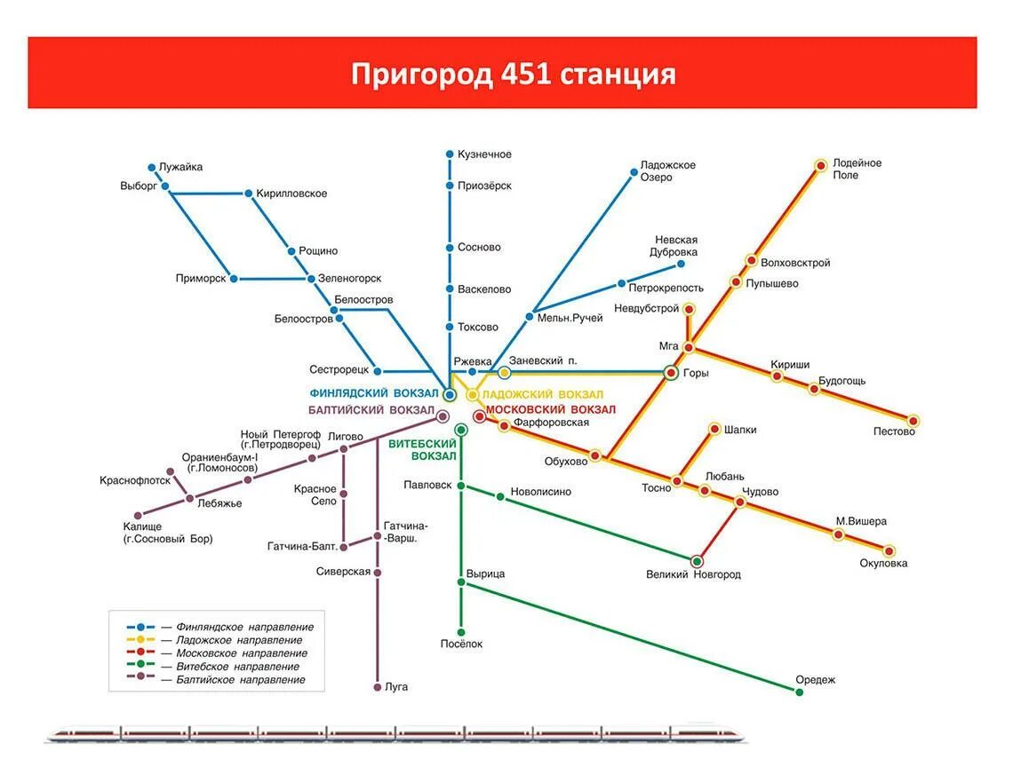 Санкт петербург направления поездов