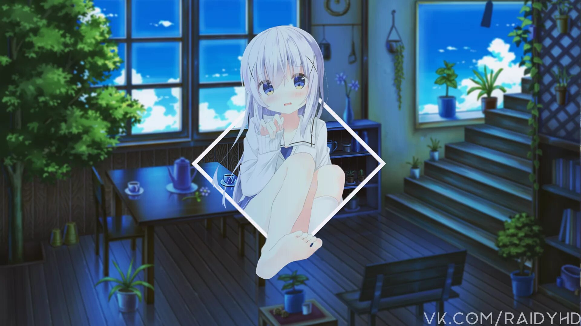 Kafuu Chino обои. Дом кролика 1