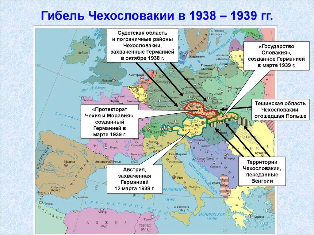 Какие страны захватила германия к 1940. Раздел Чехословакии 1939. Государства захваченные Германией в 1938. Раздел Чехословакии 1939 карта. Карта раздела Чехословакии 1938.