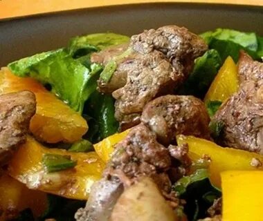 Куриная печень с апельсинами