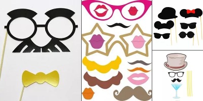 трафарет очки на палочке