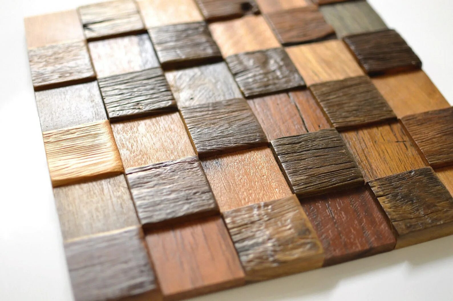 Natural Wood Mosaic Tile Rustic Wood Wall Tiles NWMT002 Kitchen Backsplash Wood 