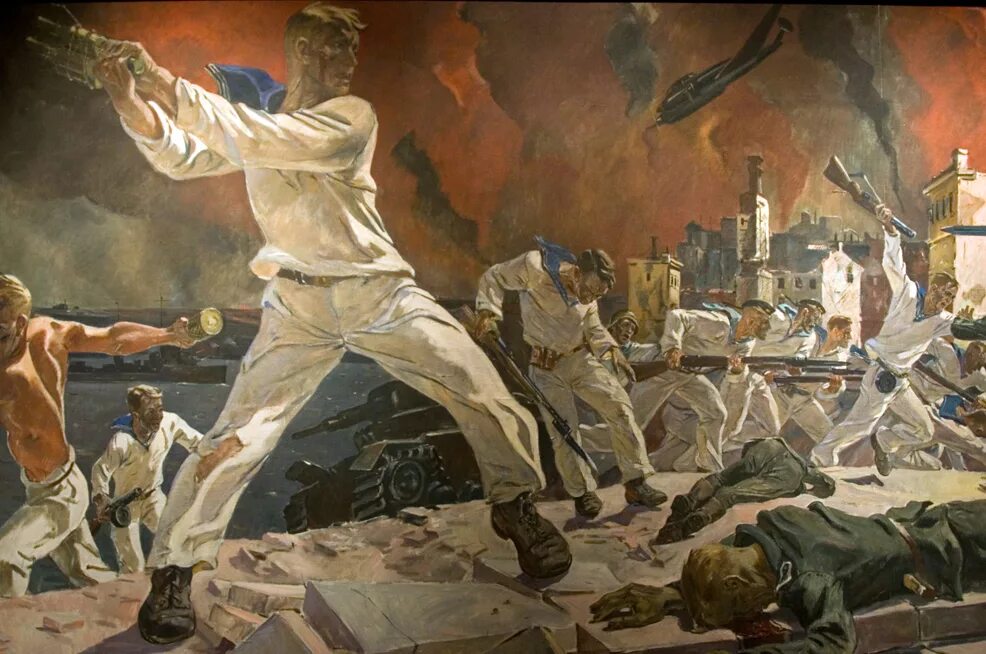 Город дейнека 1942. Дейнека художник оборона севастополя. дейнека оборона сталинграда. а.а.дейнека «оборона севастополя» (1943).