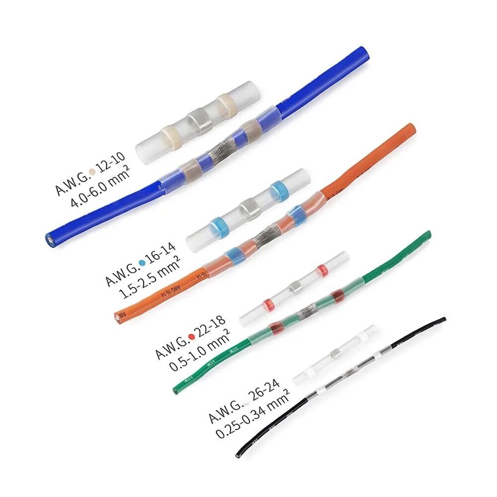 Соединительная гильза для проводов 0.25 мм2. Муфта соединительная для проводов от 1.5 до 2.5 кв.мм с припоем. 2.100Термоусадочные трубки для маркировки проводов. Гильза соединительная изолированная в ПВХ для кабеля 0.75 мм2. Трубочки для проводов
