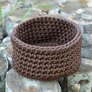 Корзиночки из шнура крючком