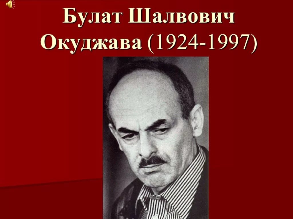 Б. Ш. Окуджава (1924–1997). Сообщение о б ш окуджаве