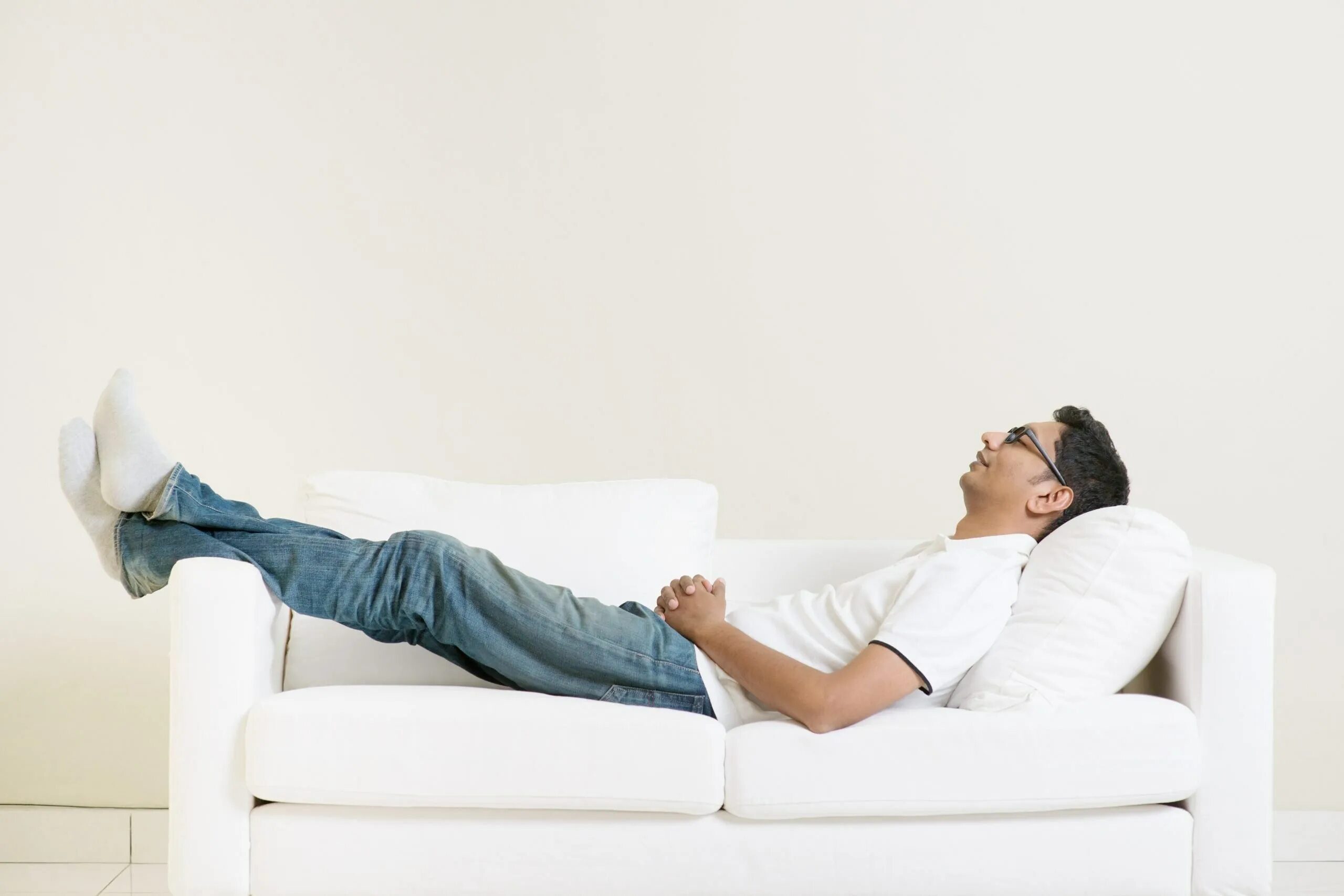 Lying on the couch