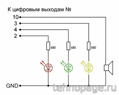 Схема датчиков газового