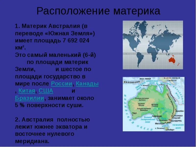 Площадь австралии 7 класс