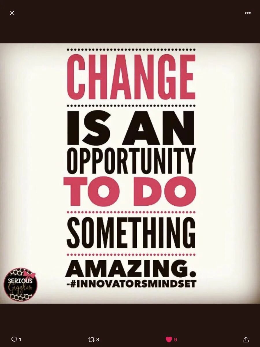 Chance opportunity difference. Here's your change. Something amazing